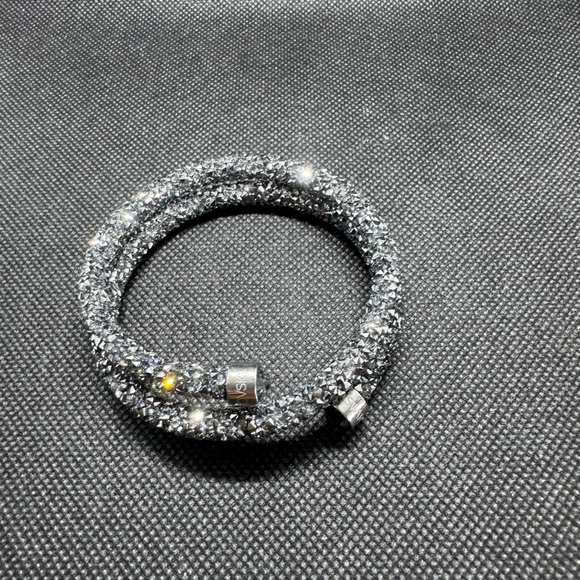 Black Swarovski Crystal Dust Wrap Bracelet - Picture 1 of 4